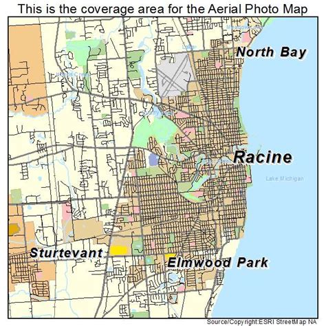 Aerial Photography Map of Racine, WI Wisconsin