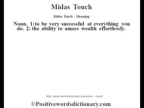 Midas Touch definition | Midas Touch meaning - YouTube