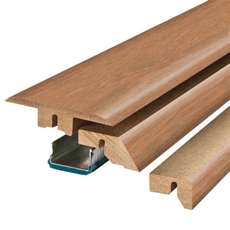 Pergo Marigold Oak/Haley Oak 3/4 in. Thick x 2-1/8 in. Wide x 78-3/4 in. Length Laminate 4-in-1 ...