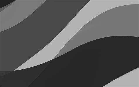 Black abstract waves, minimal, black wavy background, material design ...