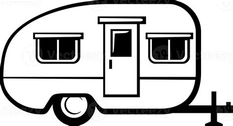 Free illustrazione png in bianco e nero del rimorchio del camper ...