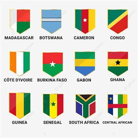 Africa Countries Map Vector Hd Images, Flags Set Of Africa Countries, Flags Set, National ...