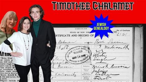 Famous Jews - Matrilineal Genealogy of Timothée Chalamet