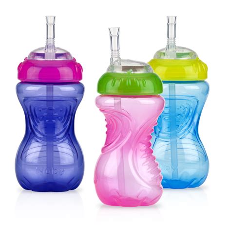 Nuby Active Sipeez Flex Straw Sippy Cup, 10 oz, 3 Pack - Walmart.com