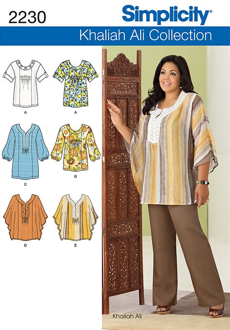 KHALIAH ALI BLOUSE TUNIC plus SEWING PATTERN 10-32W | eBay