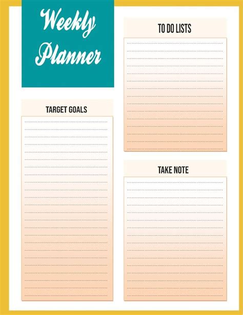 Printable Weekly Planner PDF Templates Weekly Planner Template, Printable Planner, Free ...