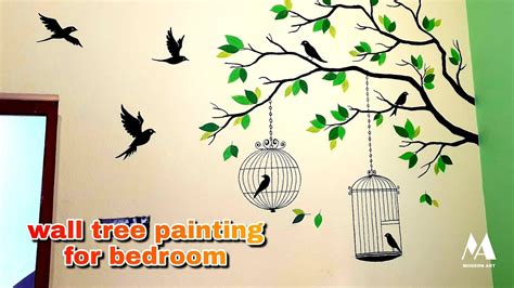 tree wall painting - YouTube