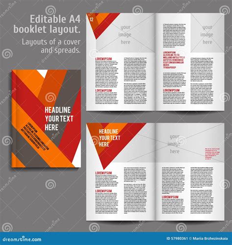 A4 Book Layout Design Template Stock Vector - Image: 57980361