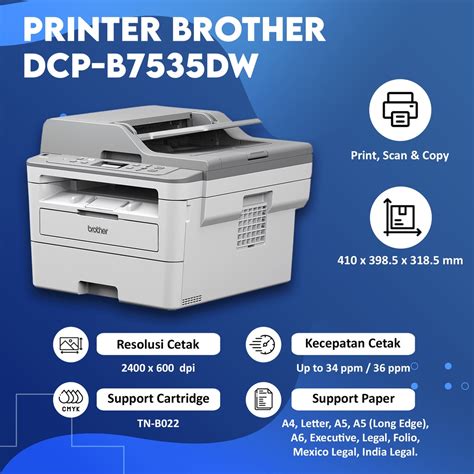 Jual Printer Brother DCP-B7535DW B7535 DW Laser Mono All in One WiFi ...