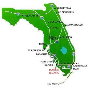 Map Of Florida Showing Marco Island - Map Of Rose Bowl