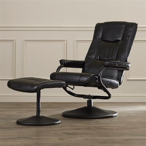 Charlton Home Soft Leather Reclining Office Chair and Ottoman Set & Reviews | Wayfair