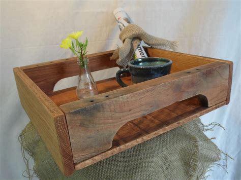 This pallet wood serving tray is made from solid oak and works well with other rustic home decor ...