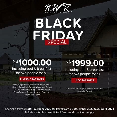 Namibia Wildlife Resorts Encourages Namibians to Take Advantage Of New Black Friday Vouchers ...