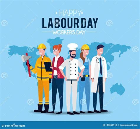 Professional People To Labour Day Celebration Stock Vector - Illustration of decorative, party ...