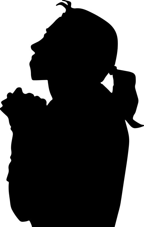 Clipart - Woman Praying Silhouette 2