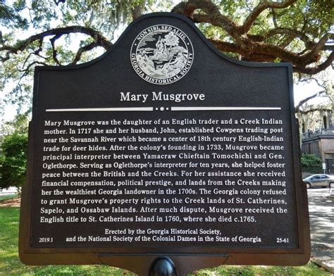 Mary Musgrove Historical Marker