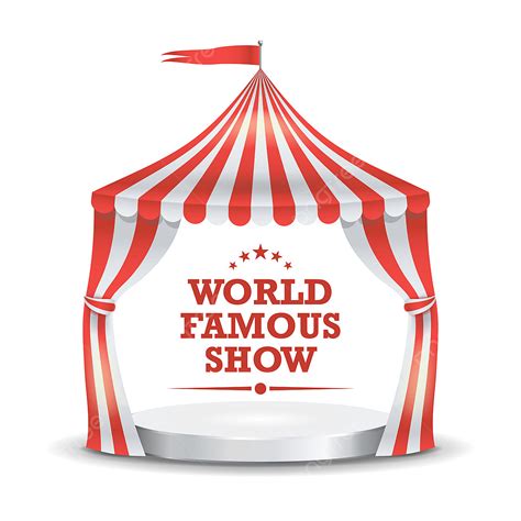 Circus Tent Vector Hd PNG Images, Circus Tent Vector Red And White Stripes Cartoon Circus ...