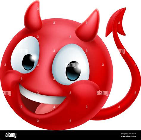 Devil Emoji Emoticon Man Face Cartoon Icon Mascot Stock Vector | Images ...