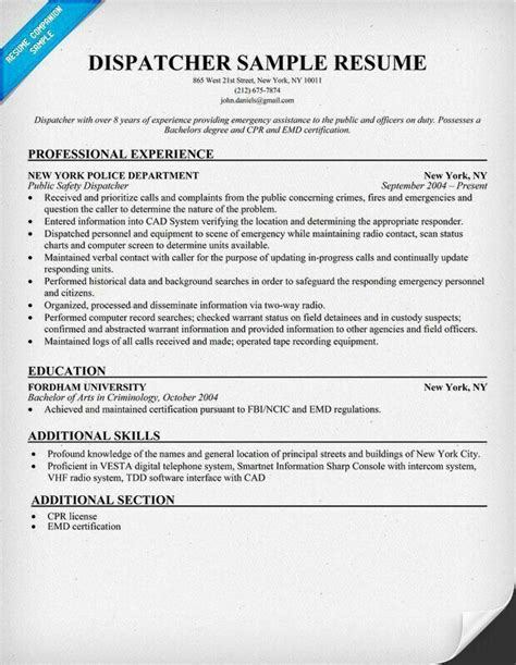 911 Dispatcher Cover Letter