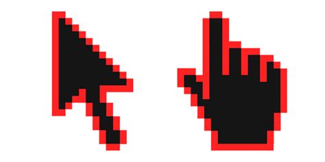 Red Orange Pixel cursor – Custom Cursor