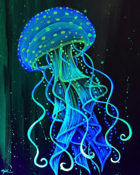 Teal jellyfish in 2020 | Jellyfish art, Trippy painting, Jellyfish painting