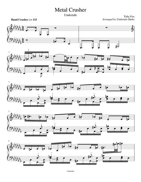 Metal Crusher (Undertale) sheet music for Piano download free in PDF or MIDI