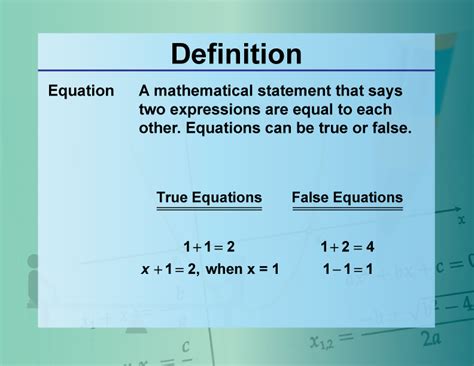 Student Tutorial: Equations Concepts: Definitoins | Media4Math