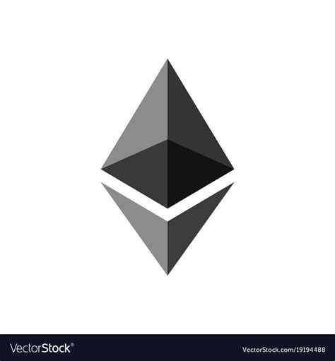 Ethereum coin symbol logo Royalty Free Vector Image