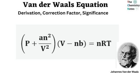 Van der Waals Equation: Derivation, Correction Factor, Significance