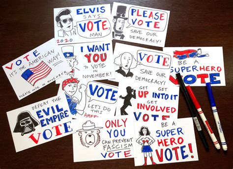 Hand Drawn Get Out the Vote Postcards Pack of 10 - Etsy