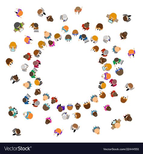 Cartoon color people standing in a circle Vector Image