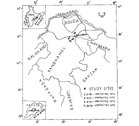 Map showing the study area in the Kandhamal district, Orissa. Inset is... | Download Scientific ...