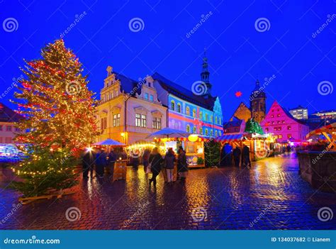 Pirna Christmas Market at Night Editorial Photography - Image of church, stall: 134037682