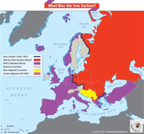 Map of the Iron Curtain Countries - Answers