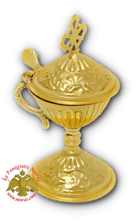 Orthodox Engraved Design B Incense Burner Gold Plated 13cm, Home Brass Incense Burners, Orthodox ...