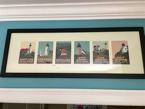 Maine Lighthouse Series Art Print 12" x 36" Travel Poster - Maine - Alan Claude Gallery