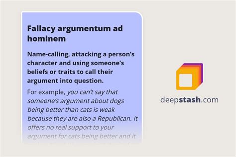 Fallacy argumentum ad hominem - Deepstash