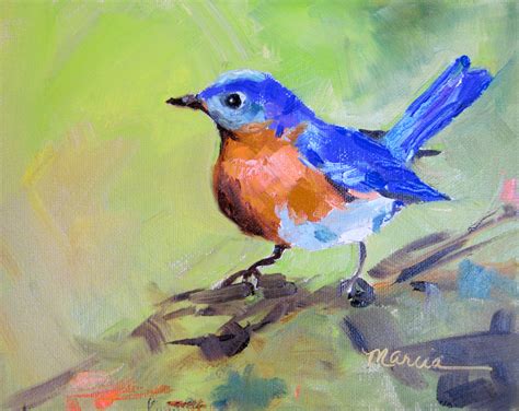 Painting by the Lake: Blue Bird - SOLD