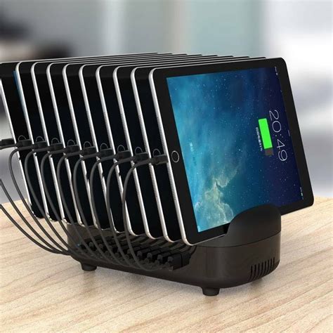 23% off on 120W 10 Port USB Smart Desktop Charging Station with Phone & tablet Stand