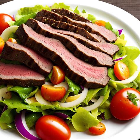 Premium Photo | Sliced beef salad generative art by ai