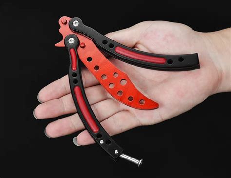 Red Butterfly Knife Toys alloy sent BALISONG fold Butterfly knives ...