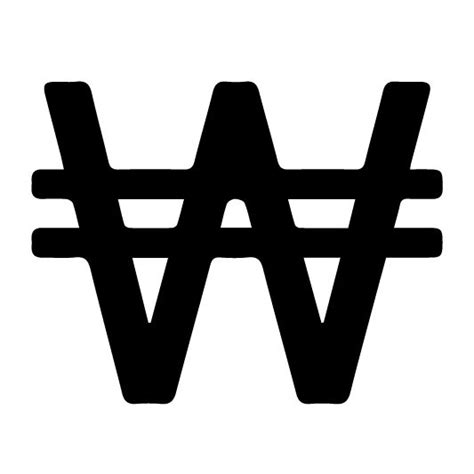 South Korea's Won currency symbol.The old "won" was a cognate of the ...