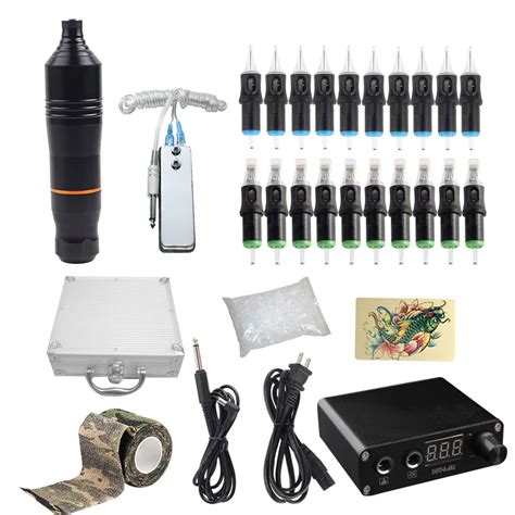 Professional Tattoo Rotary Pen Tattoo Kit Machine Mini Power Set Tattoo ...