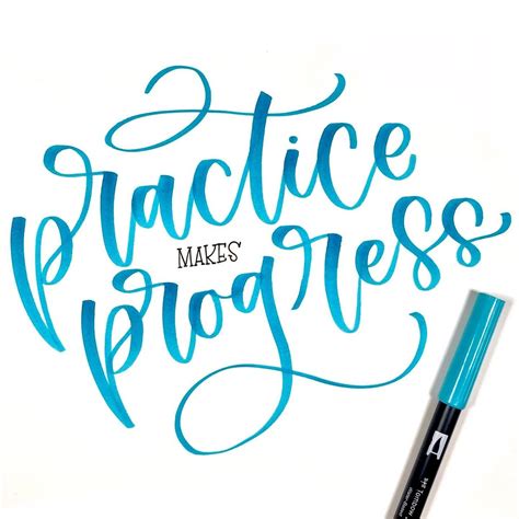 Practice Makes Progress Hand Lettering Quote