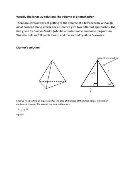 volume of a tetrahedron