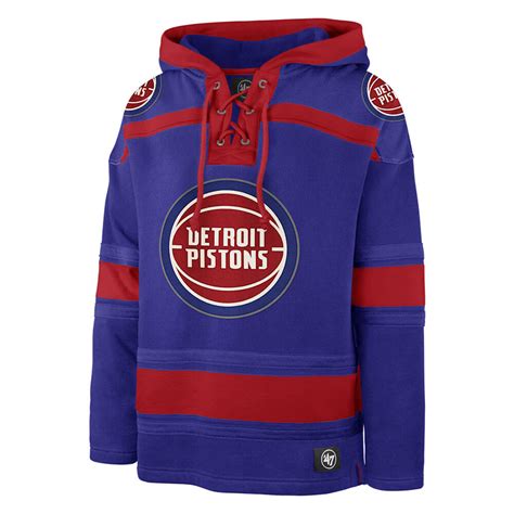 Detroit Pistons Men's Royal Superior Lacer Hoody - Vintage Detroit Collection