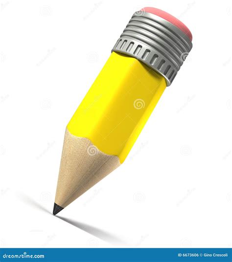 Yellow pencil stock illustration. Illustration of drawing - 6673606