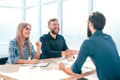 Business People Shaking Hands at a Meeting in the Office. Stock Image - Image of candidate ...