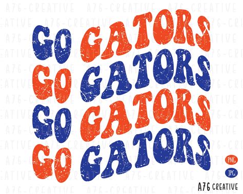 Retro Go Gators Groovy Png Florida Png Go Gators Png Sport - Etsy