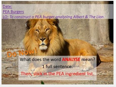 Albert & the Lion Poem PEA response | Teaching Resources